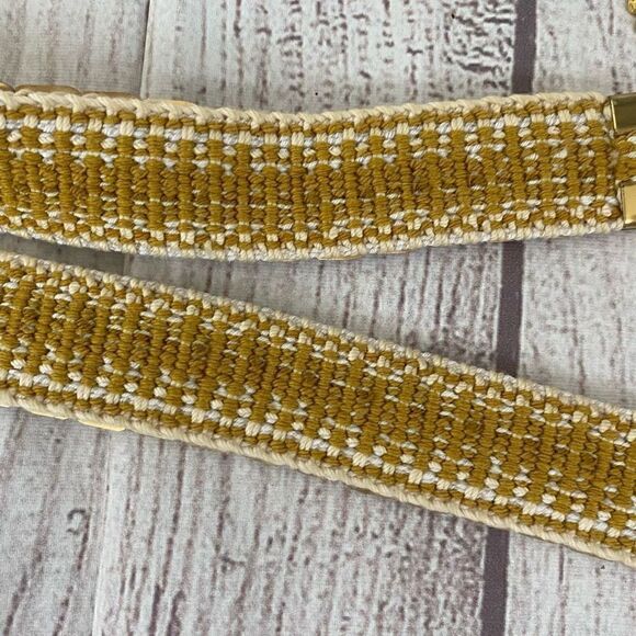 Gold scale belt w/decorative leaf buckle elastic stretch & clasp hook closure main image 7
